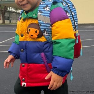 A BATHING APE BAPE KIDS BABY MILO COLOR BLOCK PLUSH DOLL JACKET